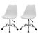 1 Kit 2 Cadeiras Giratorias Office Luisa Rivatti Assento PP Branco Base Rodizio Cromado